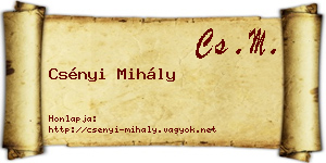 Csényi Mihály névjegykártya
