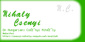 mihaly csenyi business card